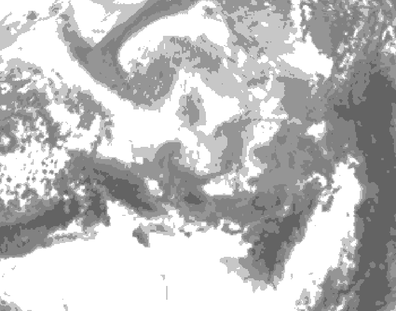 GDPS total cloud 018 hour forecast chart for Canada based on 2026/03/20 0000Z data