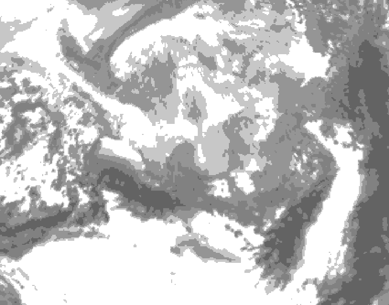 GDPS total cloud 024 hour forecast chart for Canada based on 2026/03/20 0000Z data