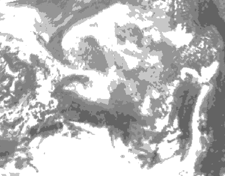 GDPS total cloud 036 hour forecast chart for Canada based on 2026/03/20 0000Z data