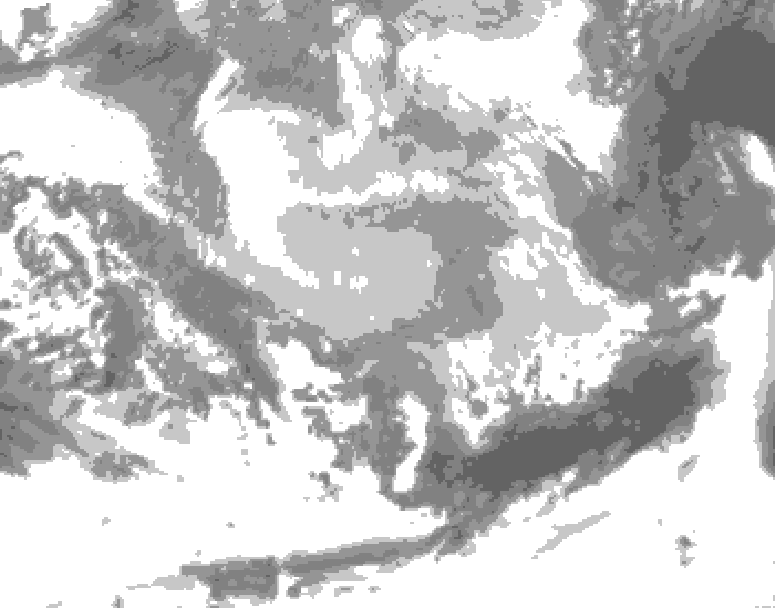 GDPS total cloud 072 hour forecast chart for Canada based on 2026/03/20 0000Z data