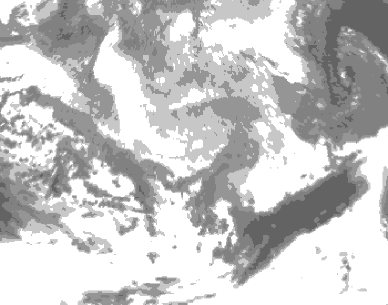 GDPS total cloud 078 hour forecast chart for Canada based on 2026/03/20 0000Z data