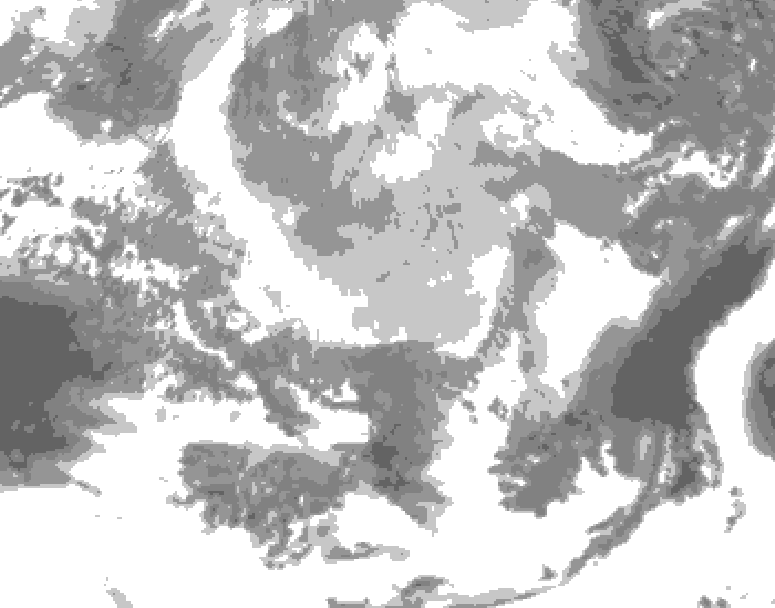 GDPS total cloud 096 hour forecast chart for Canada based on 2026/03/20 0000Z data