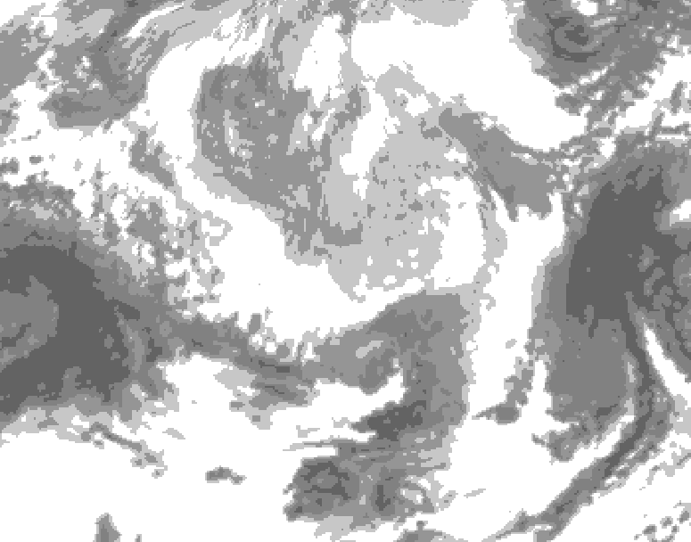 GDPS total cloud 108 hour forecast chart for Canada based on 2026/03/20 0000Z data