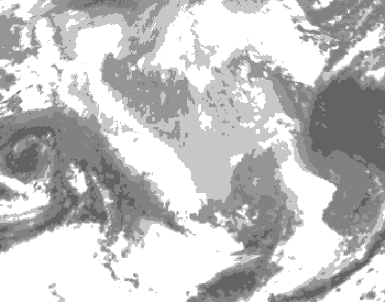 GDPS total cloud 120 hour forecast chart for Canada based on 2026/03/20 0000Z data