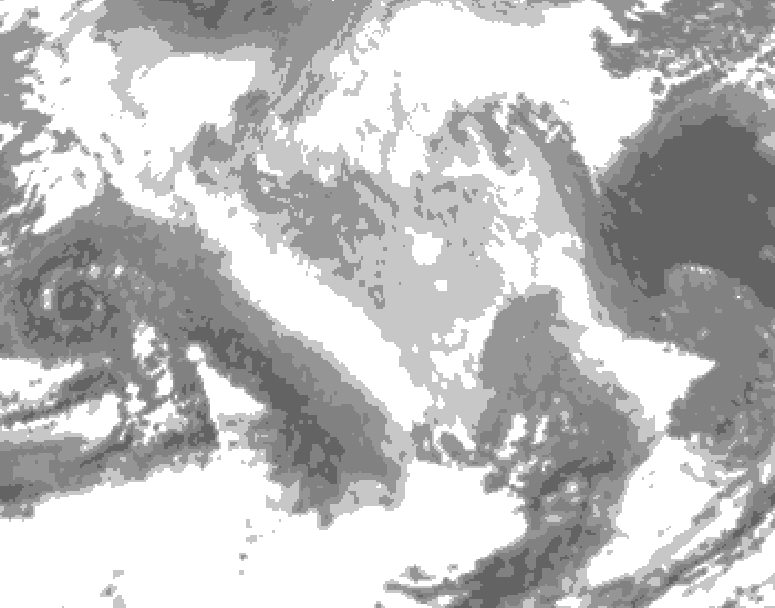 GDPS total cloud 126 hour forecast chart for Canada based on 2026/03/20 0000Z data