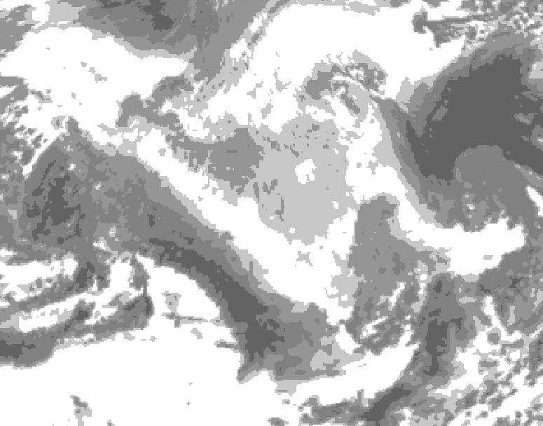 GDPS total cloud 132 hour forecast chart for Canada based on 2026/03/20 0000Z data