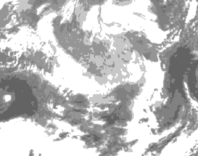 GDPS total cloud 096 hour forecast chart for Canada based on 2026/03/20 1200Z data