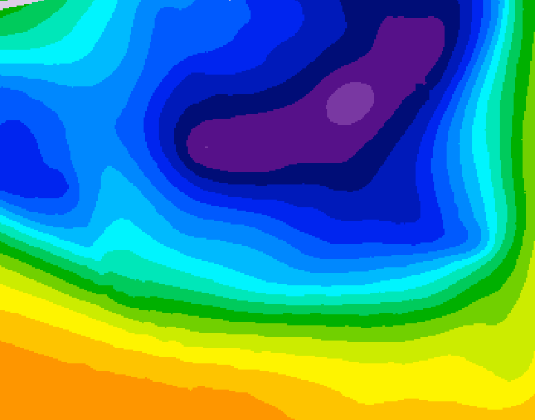 GDPS 500 millibar geopotential height 030 hour forecast chart for Canada based on 2026/03/21 0000Z data