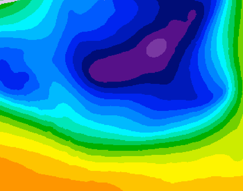 GDPS 500 millibar geopotential height 036 hour forecast chart for Canada based on 2026/03/21 0000Z data
