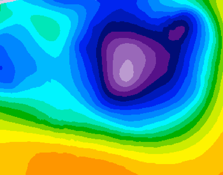 GDPS 500 millibar geopotential height 132 hour forecast chart for Canada based on 2026/03/21 0000Z data