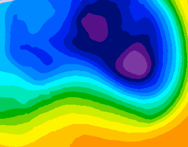 GDPS 500 millibar geopotential height 222 hour forecast chart for Canada based on 2026/03/21 0000Z data