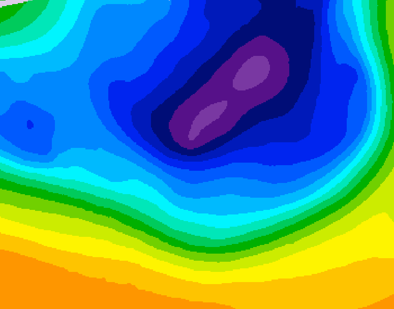GDPS 500 millibar geopotential height 036 hour forecast chart for Canada based on 2026/03/21 1200Z data