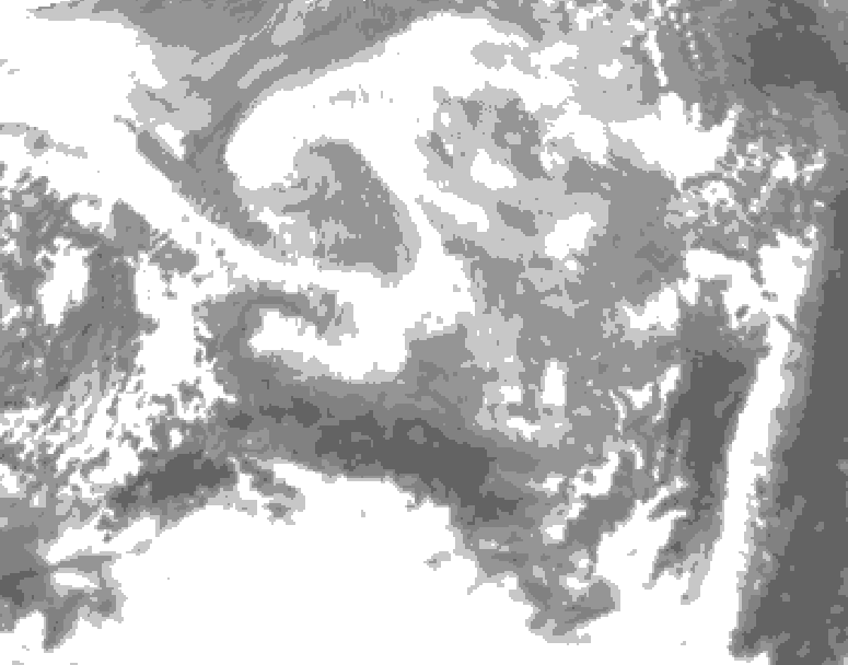 GDPS total cloud 012 hour forecast chart for Canada based on 2026/03/21 0000Z data