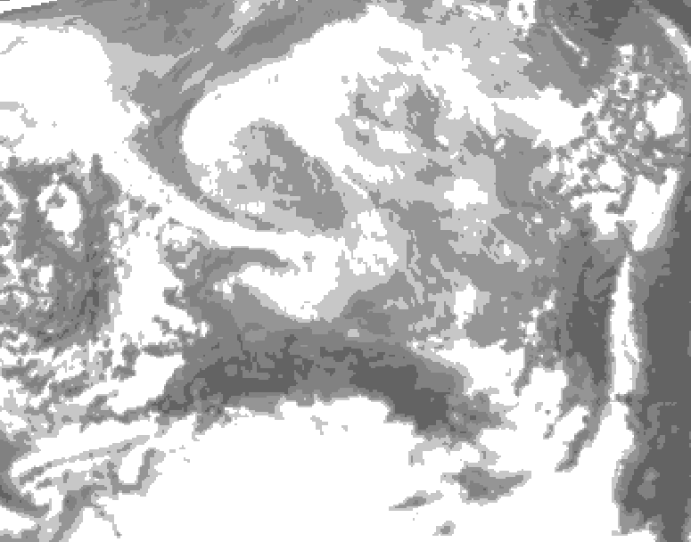 GDPS total cloud 018 hour forecast chart for Canada based on 2026/03/21 0000Z data