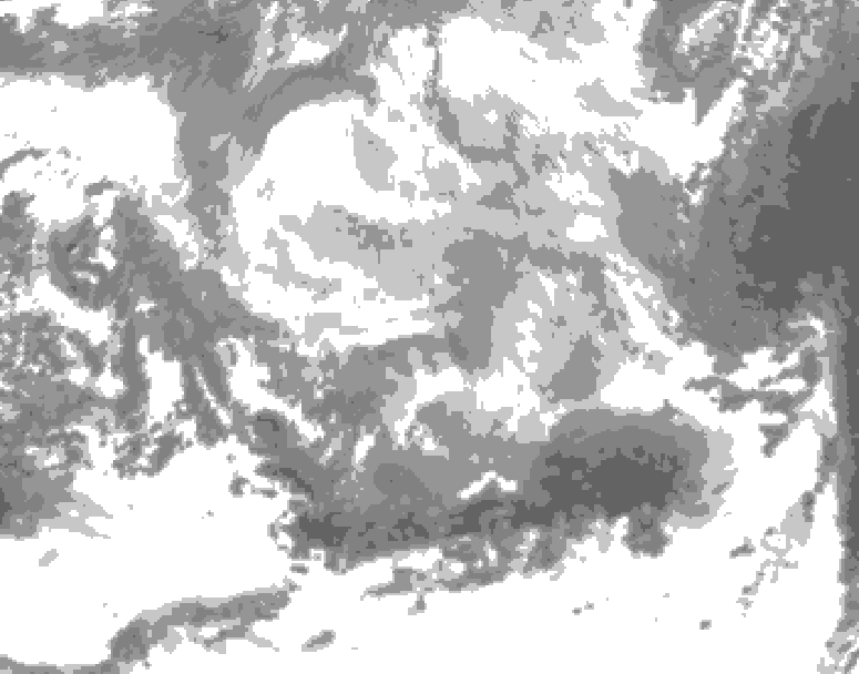 GDPS total cloud 036 hour forecast chart for Canada based on 2026/03/21 0000Z data
