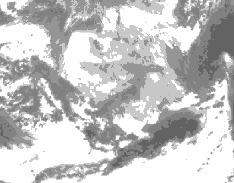 GDPS total cloud 042 hour forecast chart for Canada based on 2026/03/21 0000Z data