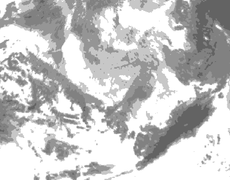 GDPS total cloud 054 hour forecast chart for Canada based on 2026/03/21 0000Z data