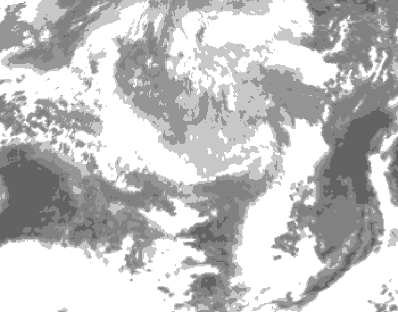 GDPS total cloud 078 hour forecast chart for Canada based on 2026/03/21 0000Z data