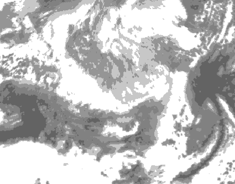 GDPS total cloud 084 hour forecast chart for Canada based on 2026/03/21 0000Z data