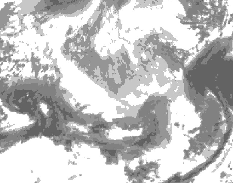 GDPS total cloud 090 hour forecast chart for Canada based on 2026/03/21 0000Z data