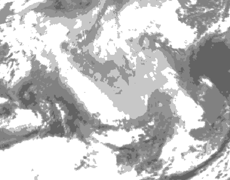 GDPS total cloud 096 hour forecast chart for Canada based on 2026/03/21 0000Z data