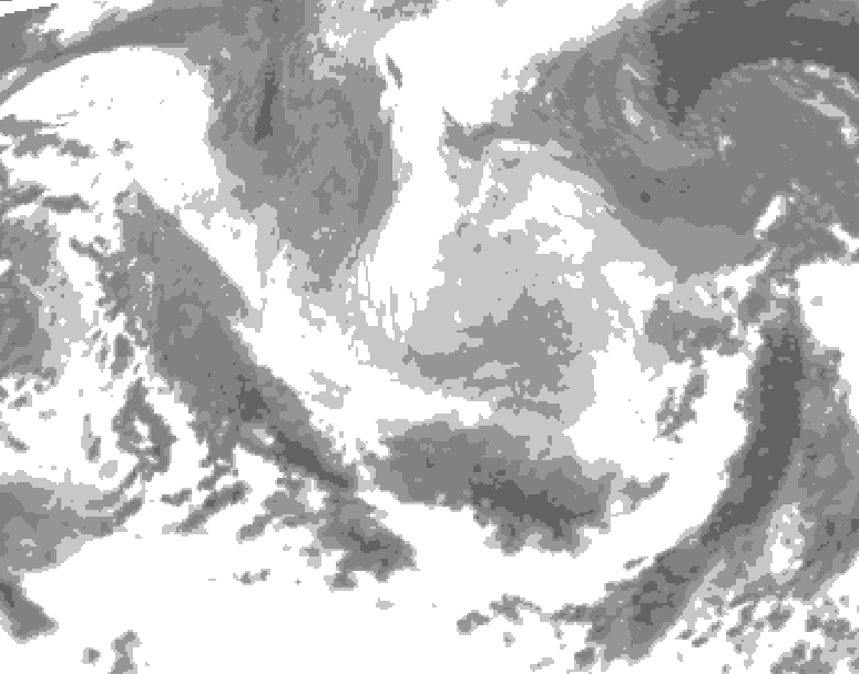 GDPS total cloud 126 hour forecast chart for Canada based on 2026/03/21 0000Z data