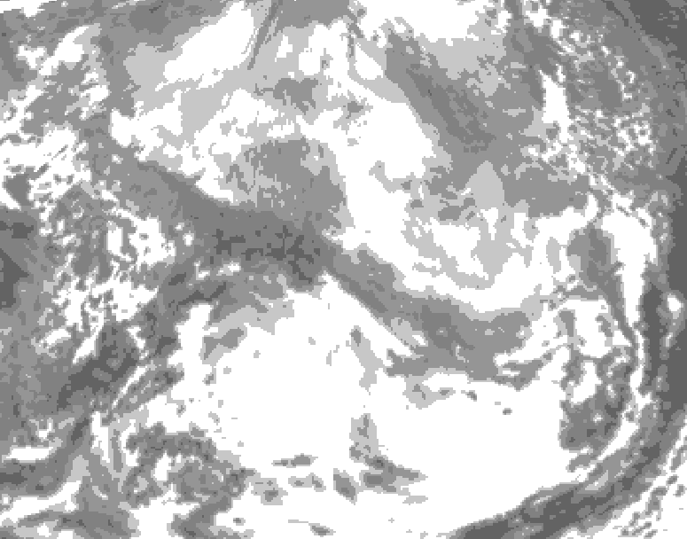 GDPS total cloud 222 hour forecast chart for Canada based on 2026/03/21 0000Z data