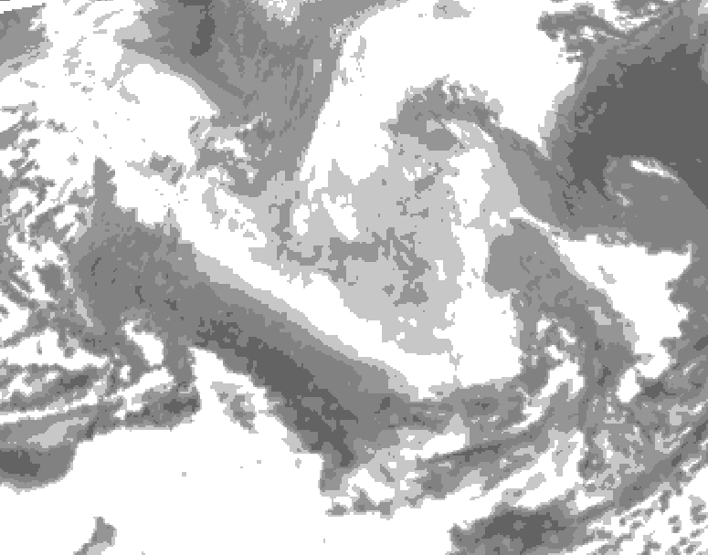 GDPS total cloud 096 hour forecast chart for Canada based on 2026/03/21 1200Z data