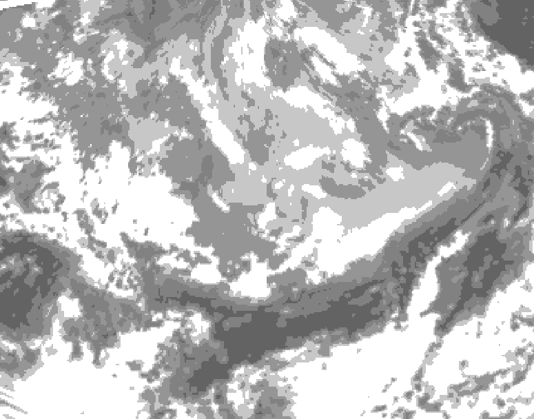 GDPS total cloud 228 hour forecast chart for Canada based on 2026/03/21 1200Z data