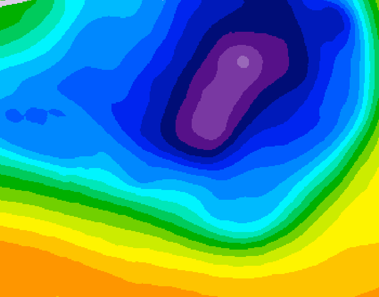 GDPS 500 millibar geopotential height 036 hour forecast chart for Canada based on 2026/03/22 0000Z data