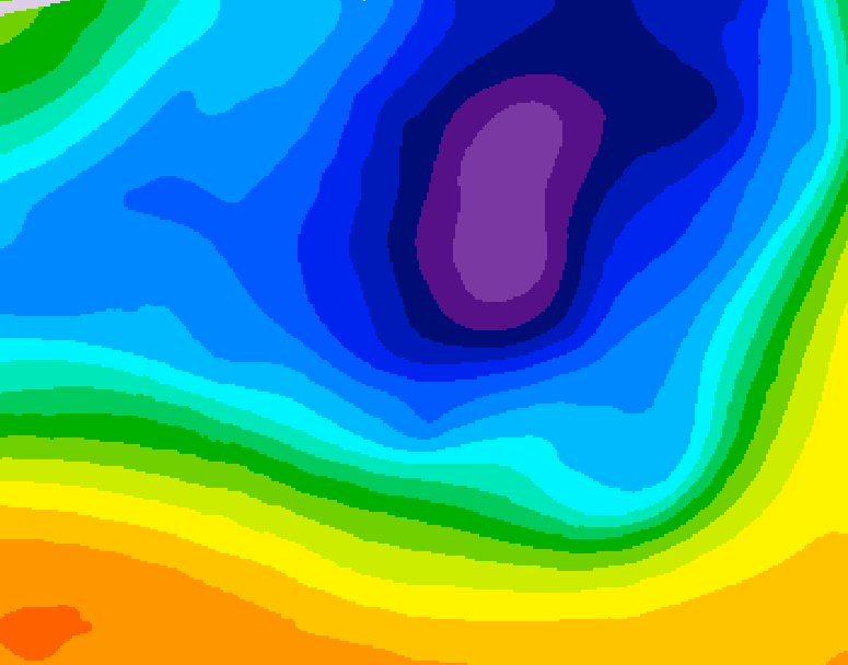 GDPS 500 millibar geopotential height 048 hour forecast chart for Canada based on 2026/03/22 0000Z data