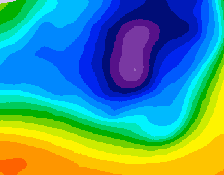 GDPS 500 millibar geopotential height 036 hour forecast chart for Canada based on 2026/03/22 1200Z data