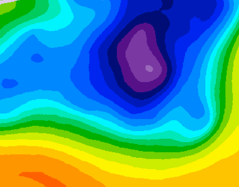 GDPS 500 millibar geopotential height 048 hour forecast chart for Canada based on 2026/03/22 1200Z data