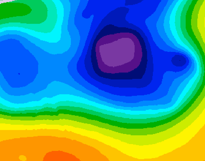 GDPS 500 millibar geopotential height 072 hour forecast chart for Canada based on 2026/03/22 1200Z data
