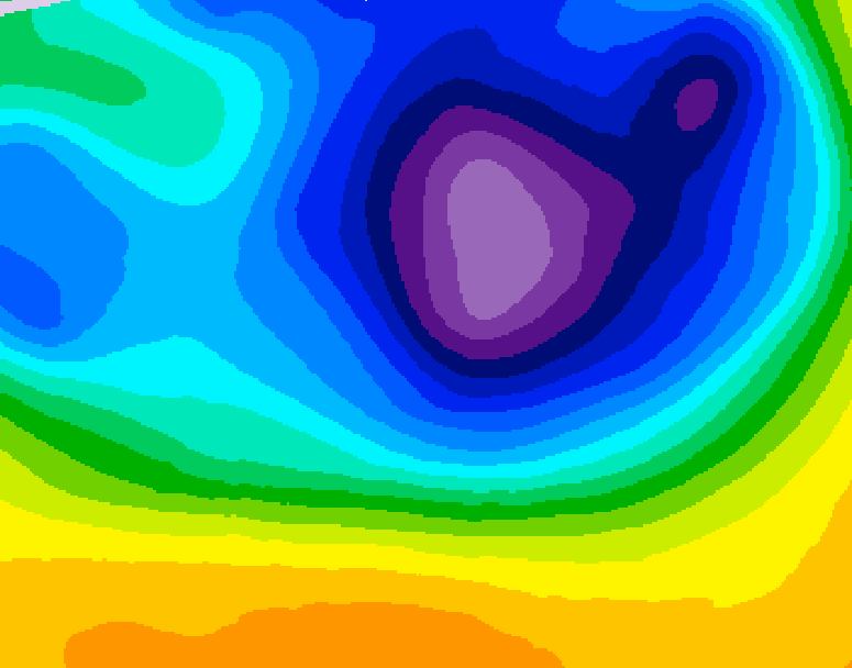 GDPS 500 millibar geopotential height 096 hour forecast chart for Canada based on 2026/03/22 1200Z data