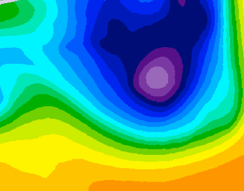 GDPS 500 millibar geopotential height 180 hour forecast chart for Canada based on 2026/03/22 1200Z data