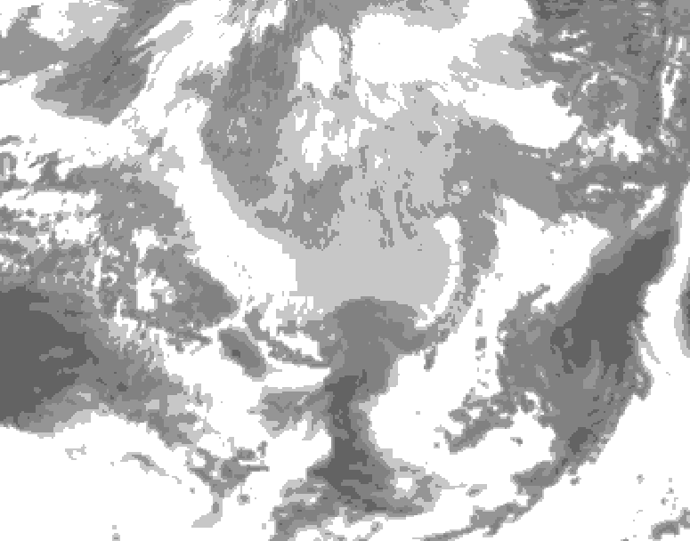 GDPS total cloud 048 hour forecast chart for Canada based on 2026/03/22 0000Z data