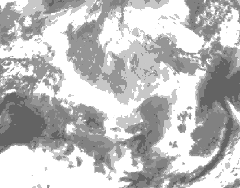 GDPS total cloud 060 hour forecast chart for Canada based on 2026/03/22 0000Z data