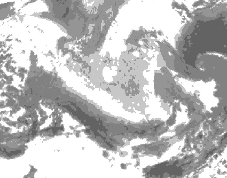 GDPS total cloud 084 hour forecast chart for Canada based on 2026/03/22 0000Z data