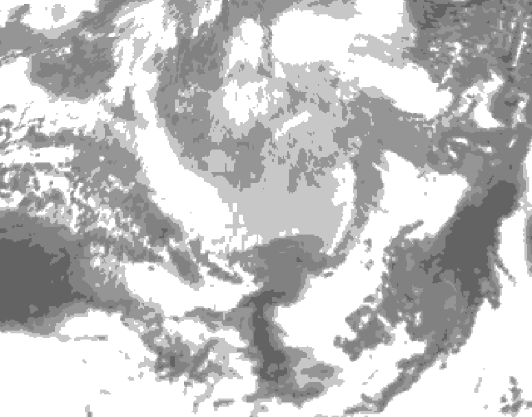 GDPS total cloud 036 hour forecast chart for Canada based on 2026/03/22 1200Z data