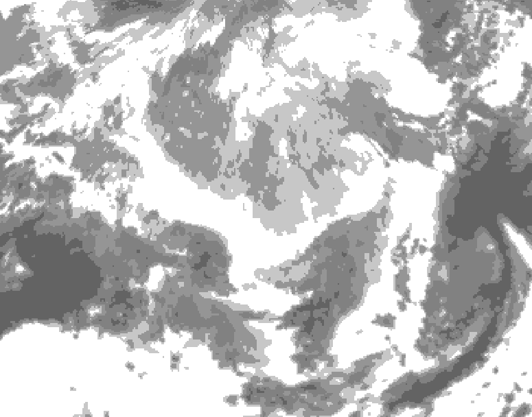 GDPS total cloud 048 hour forecast chart for Canada based on 2026/03/22 1200Z data