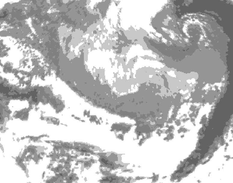 GDPS total cloud 156 hour forecast chart for Canada based on 2026/03/22 1200Z data