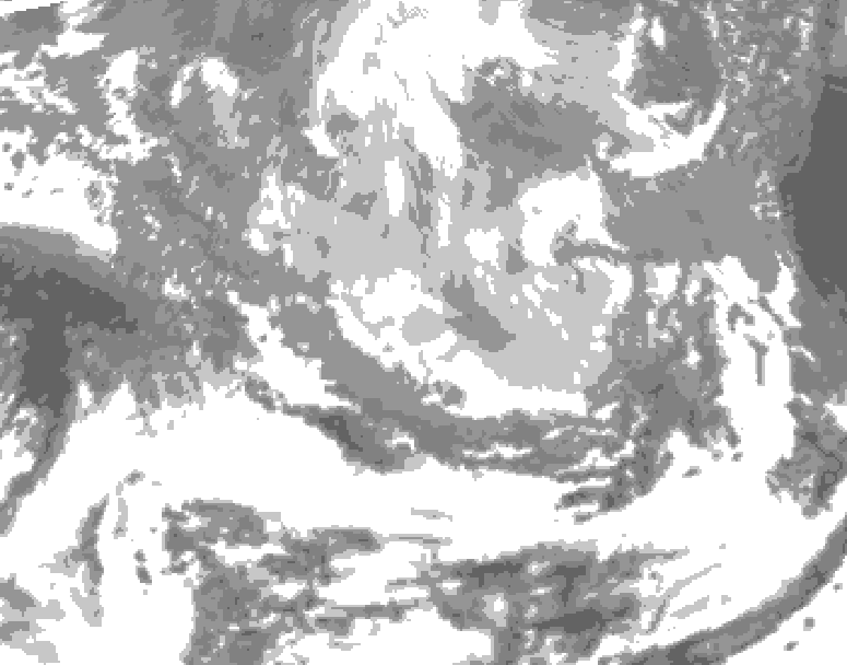 GDPS total cloud 180 hour forecast chart for Canada based on 2026/03/22 1200Z data