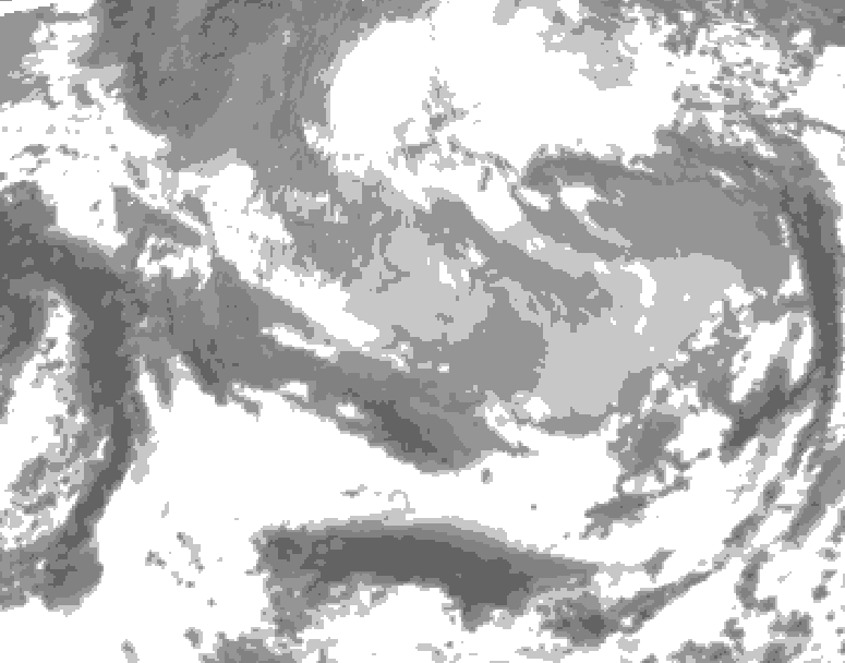 GDPS total cloud 222 hour forecast chart for Canada based on 2026/03/22 1200Z data