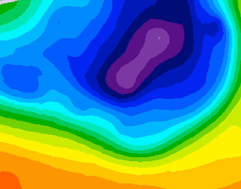 GDPS 500 millibar geopotential height 006 hour forecast chart for Canada based on 2026/03/23 0000Z data