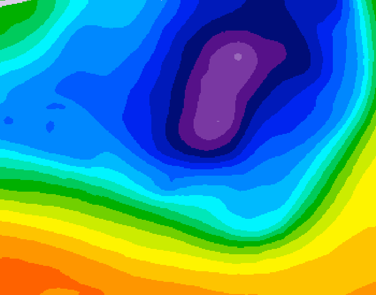 GDPS 500 millibar geopotential height 018 hour forecast chart for Canada based on 2026/03/23 0000Z data