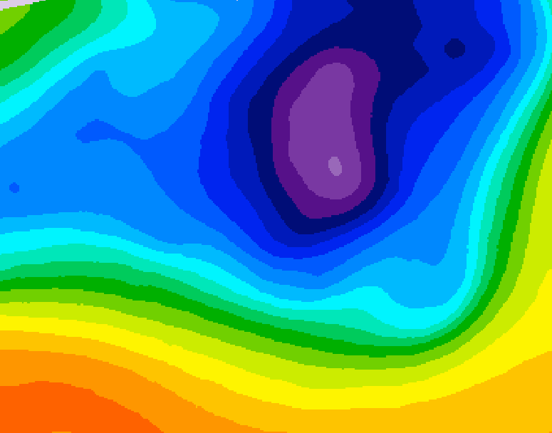 GDPS 500 millibar geopotential height 030 hour forecast chart for Canada based on 2026/03/23 0000Z data
