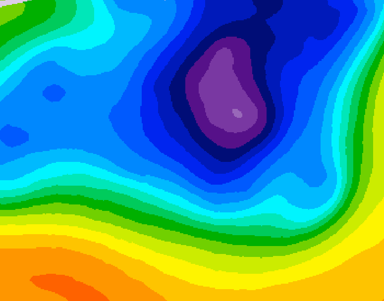 GDPS 500 millibar geopotential height 036 hour forecast chart for Canada based on 2026/03/23 0000Z data