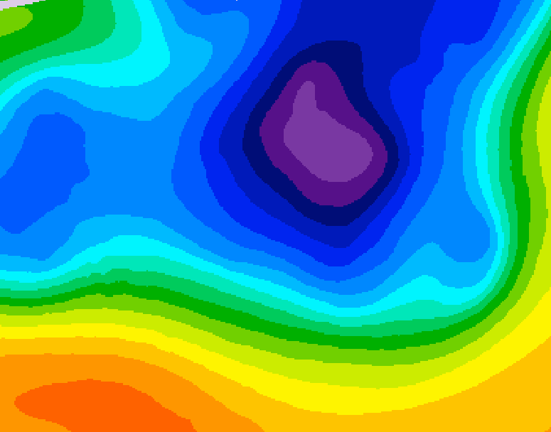 GDPS 500 millibar geopotential height 042 hour forecast chart for Canada based on 2026/03/23 0000Z data