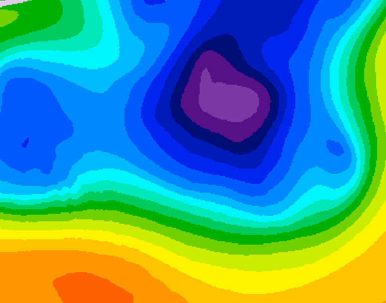 GDPS 500 millibar geopotential height 048 hour forecast chart for Canada based on 2026/03/23 0000Z data